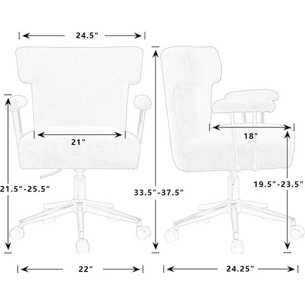 Chair Vanity Chair Fluffy Seat Adjustable Height for Living Room White