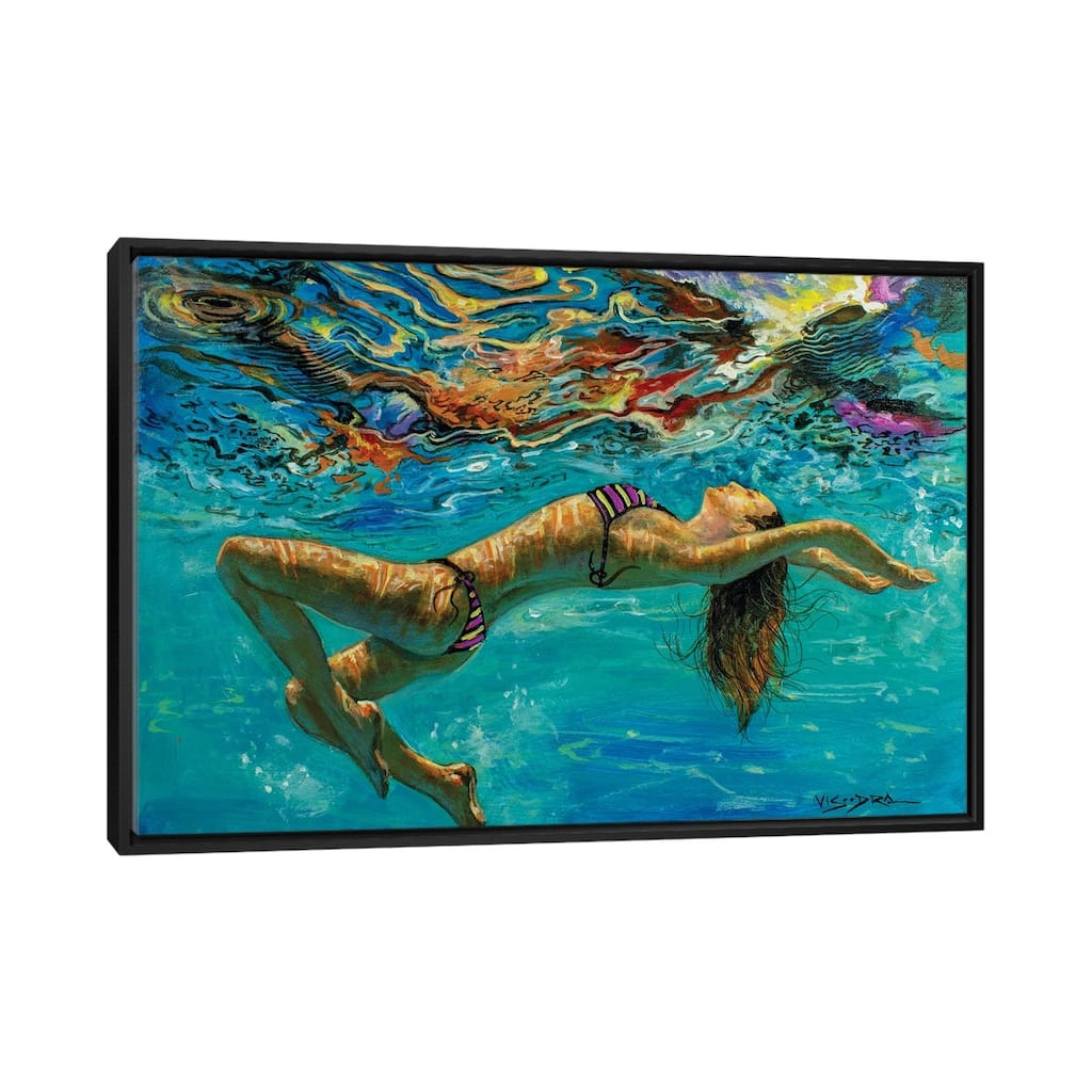 iCanvas "Girl Swimming XXVII" by Vishalandra Dakur Framed Canvas Print