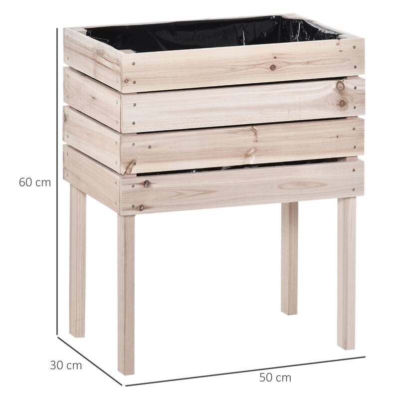 4-Piece Indoor/Outdoor Elevated Garden Planter Box with Drainage Bag