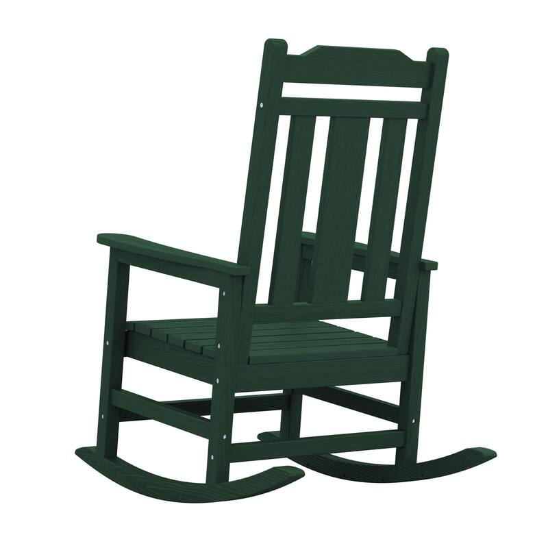 Outdoor Patio HDPE Rocking Chiar, Extra Wide Seat & Backrest