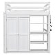 preview thumbnail 13 of 12, White Full Size Loft Bed with Storage Shelves & Wardrobe, Space Saving Wood Loft Bed Frame with LED Light for Kids Teens Adults