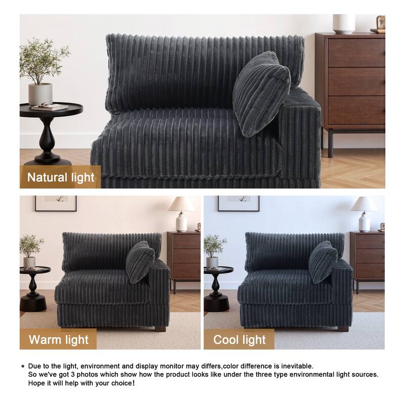 Cotton Flannel corner Sofa Armless Modular Sectional Sofa Seamless Combination