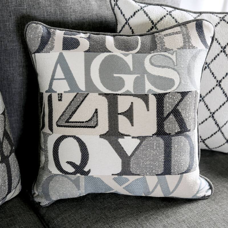 Qvareli Transitional Grey Fabric 2-Piece Living Room Set by Furniture of America