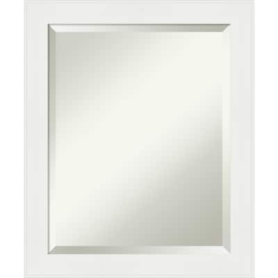 Beveled Wall Mirror - Vanity White Narrow Frame - Vanity White Narrow