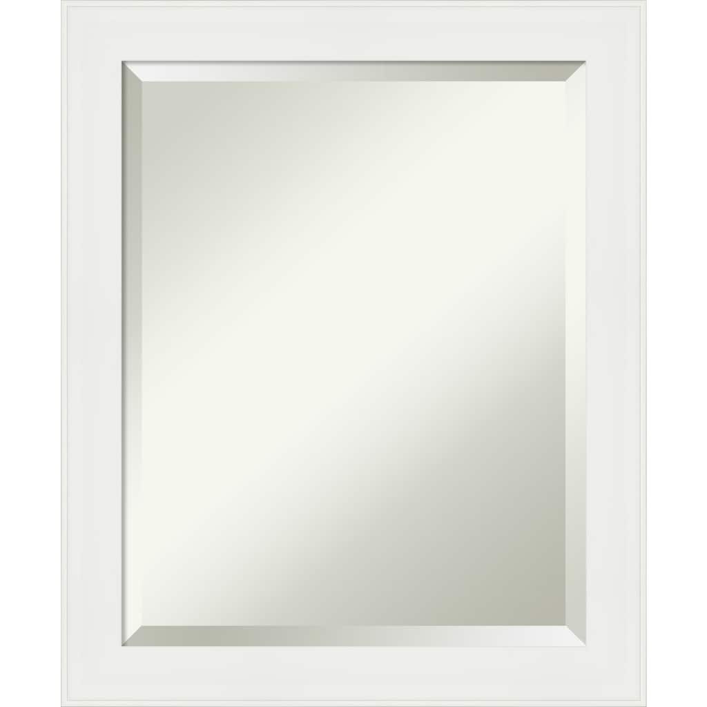 Beveled Wall Mirror - Vanity White Narrow Frame - Vanity White Narrow