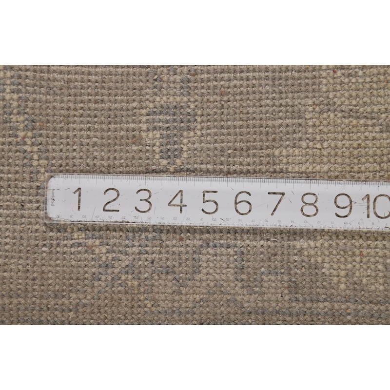 Transitional Gray Oushak Indian Area Rug Handmade Wool Carpet - 8'4" x 11'9"