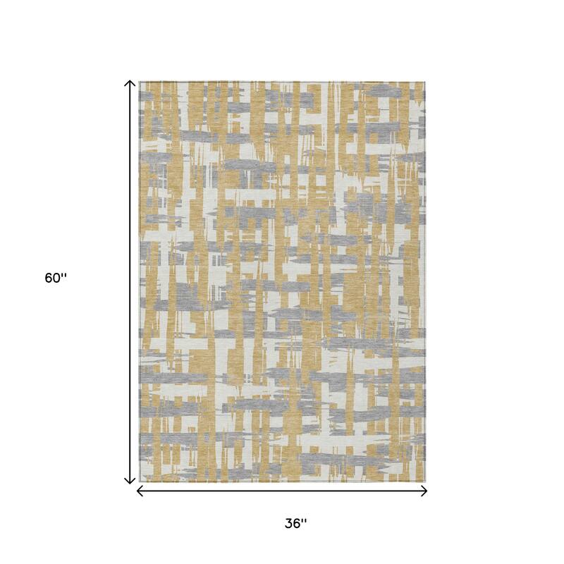 HomeRoots Striped Transitional Rectangle Outdoor Rug