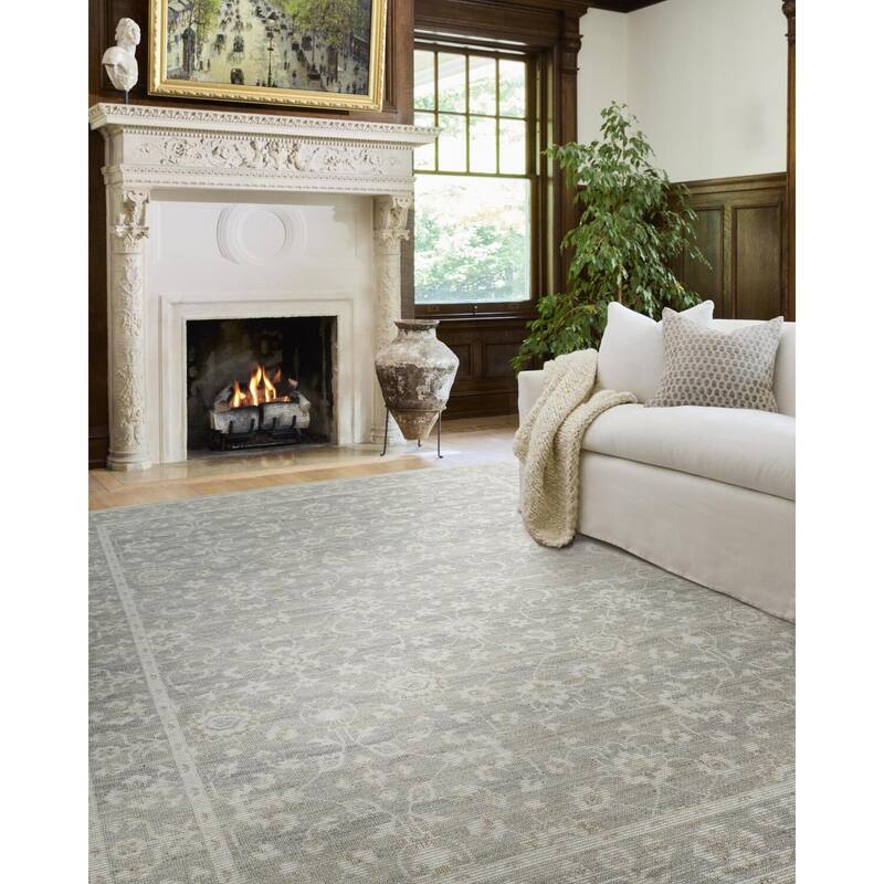 Nabela Noor Home x Livabliss Asha Traditional Area Rug - 2'7" x 7'10" - Sage/Off-White