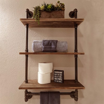 Industrial Pipe Shelving - 9.84"D x 24"W x 41.73"H