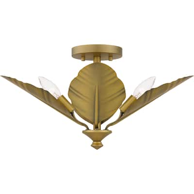 Bayley 4-Light Aged Brass Semi-Flush Mount