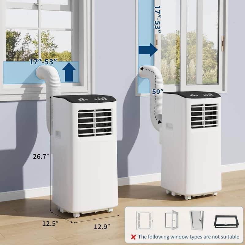 8000 BTUs Standing Portable Air Conditioner with Fan & Dehumidifier - N/A