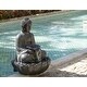 preview thumbnail 1 of 4, 24x20.5x34"Buddha Statue Water Fountain, Indoor Outdoor Polyresin Fountain with Light
