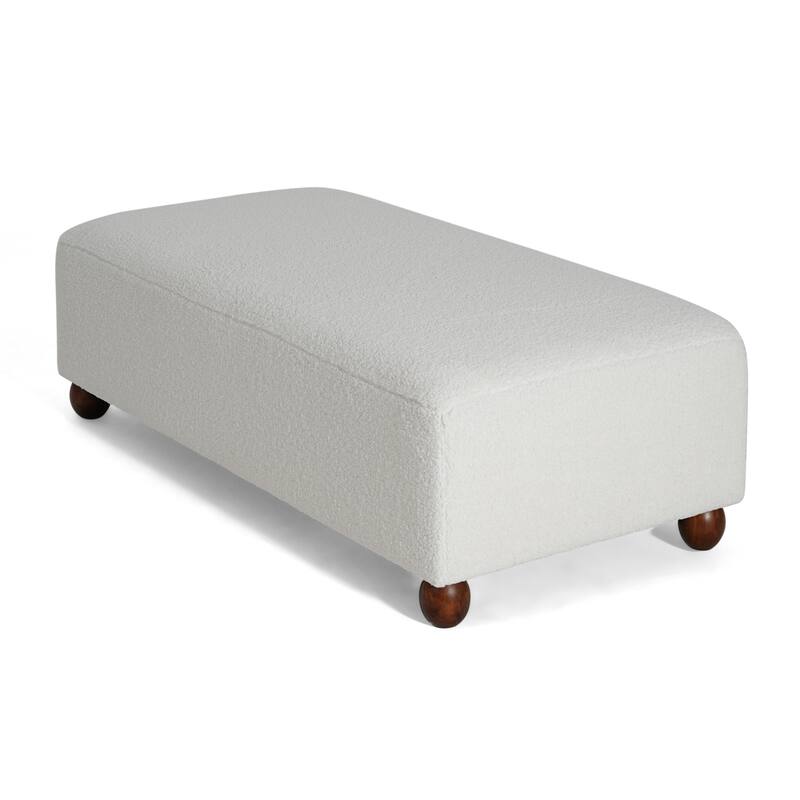 Christopher Knight Home - Modern Comfort Boucle Upholstered Ottoman Bench with Solid Wood Legs