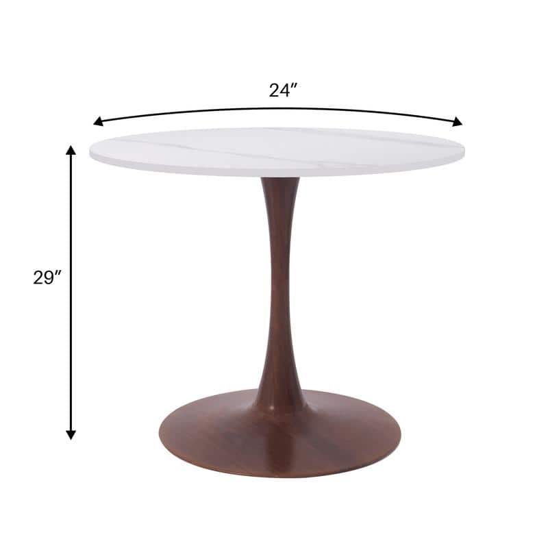 Bristol Modern 31" Round Sintered Stone Dining Table with Pedestal Base - Minimalist Scratch-Resistant Kitchen Table