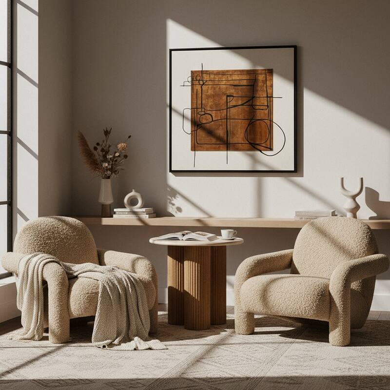 Divani Casa Trevor Modern Tan Fabric Accent Chair