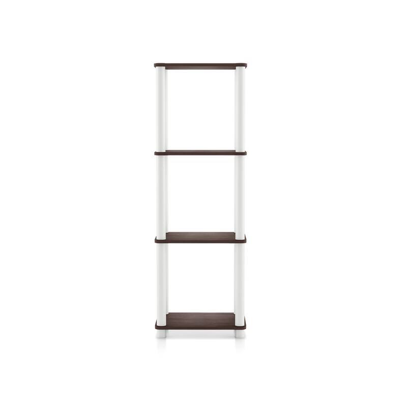 DH BASIC Modern Wood Shelving Unit with storage - Tier Shelves, Cube Ladder Shelf by Denhour