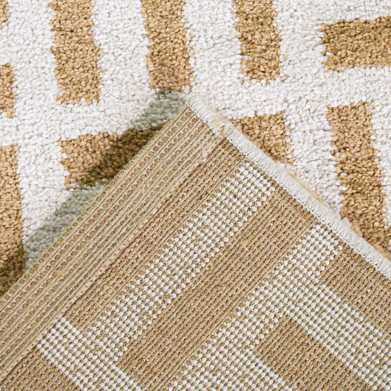 Atwood Basketweave Geometric Area Rug