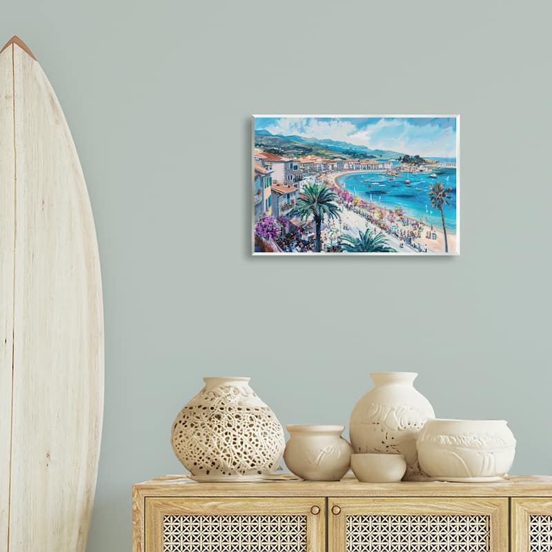Stupell Busy Summer Beach Town Wall Plaque Art Design By LSR Design Studio