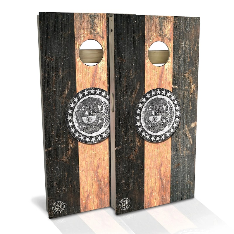 Missouri Flag Vintage Outdoor Cornhole Board Set - Backyard 2x4 - NO Accessories