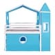 preview thumbnail 25 of 24, Full Bunk Bed with Slide & Tower - Semi-Enclosed for Storage & Play