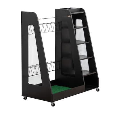 Golf Bag Organizer Rack - Premium 2-Bag Wooden Storage Stand for Garage or Shed - 35.5" L x 18" W x 40" H