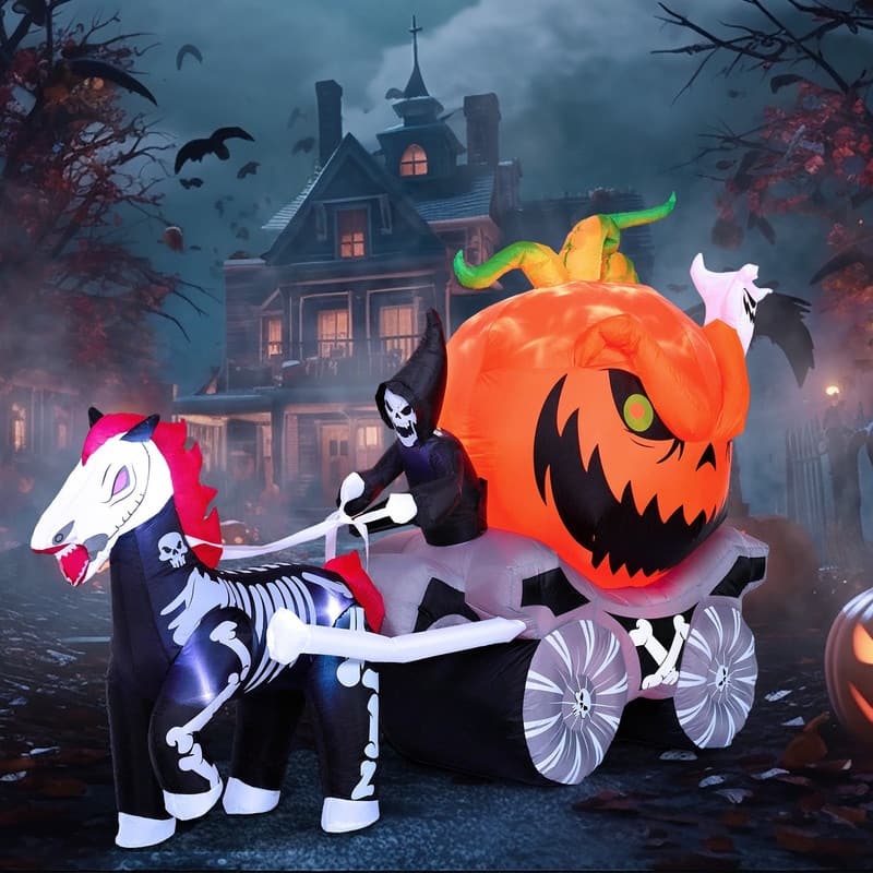 8 FT Halloween Inflatable Carriage