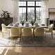 preview thumbnail 17 of 58, Modern Marble Dining Table with White Rectangular Tabletop Gold Stainless Legs, Dining Room Table