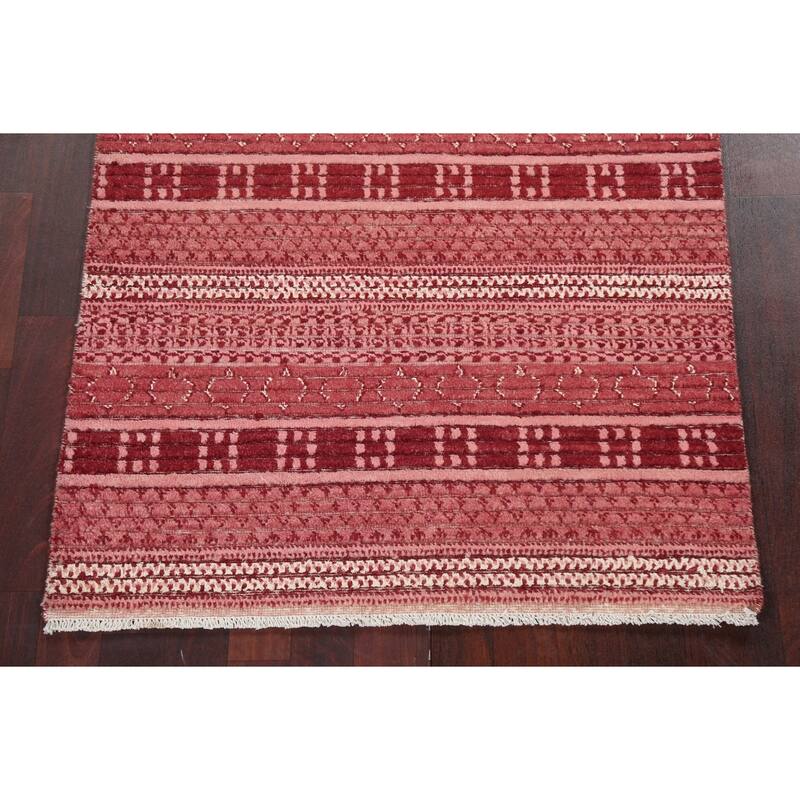 Geometric Oriental Gabbeh Kashkoli Area Rug Wool Hand-knotted Carpet - 3'2" x 4'9"