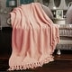 preview thumbnail 102 of 140, Knitted Tweed Couch Throw 50" x 60" - Peach Melba