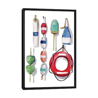 iCanvas "Watercolor Buoys II" by Jennifer Paxton Parker Framed Canvas Print