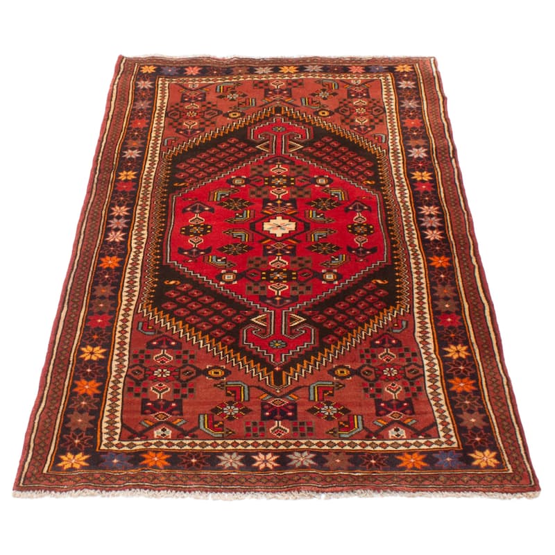 ECARPETGALLERY Hand-knotted Andelz Red Wool Rug - 3'9 x 6'4