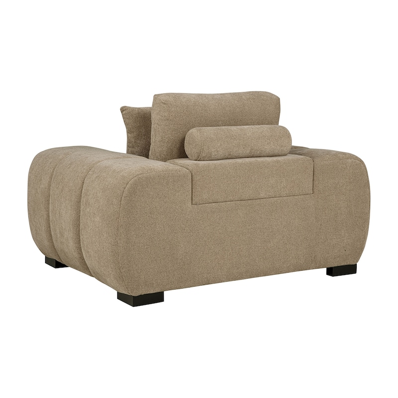 Upholstered Accent Chair with Track Arms in Camel