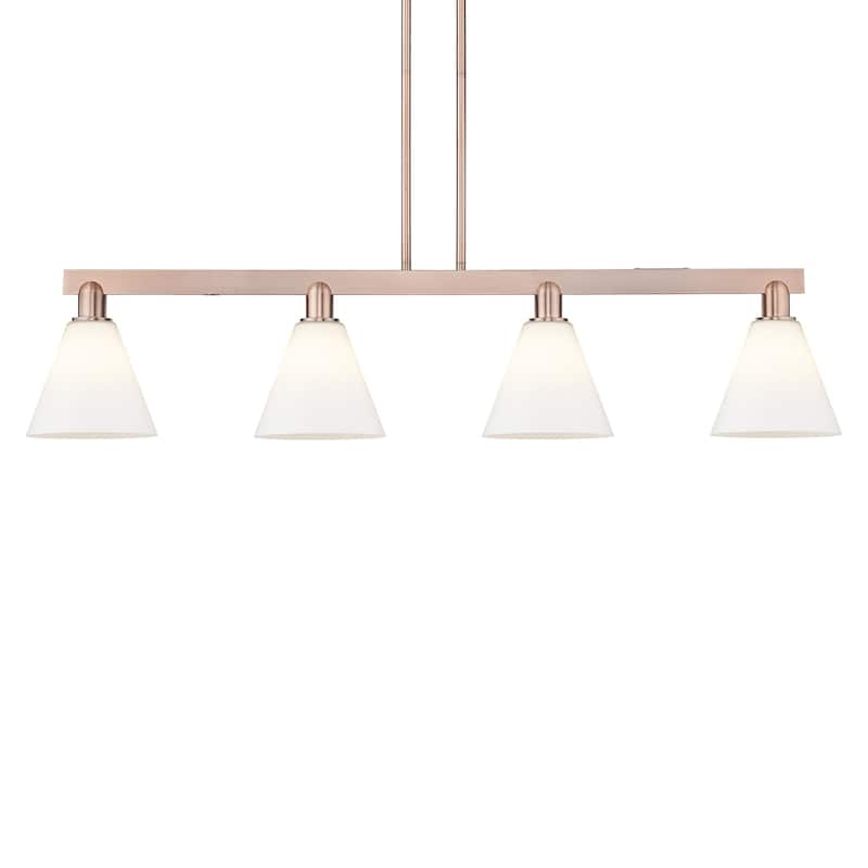 Innovations Lighting 716-4I-11-51 Berkshire Glass Linear Berkshire - Antique Copper / Matte White