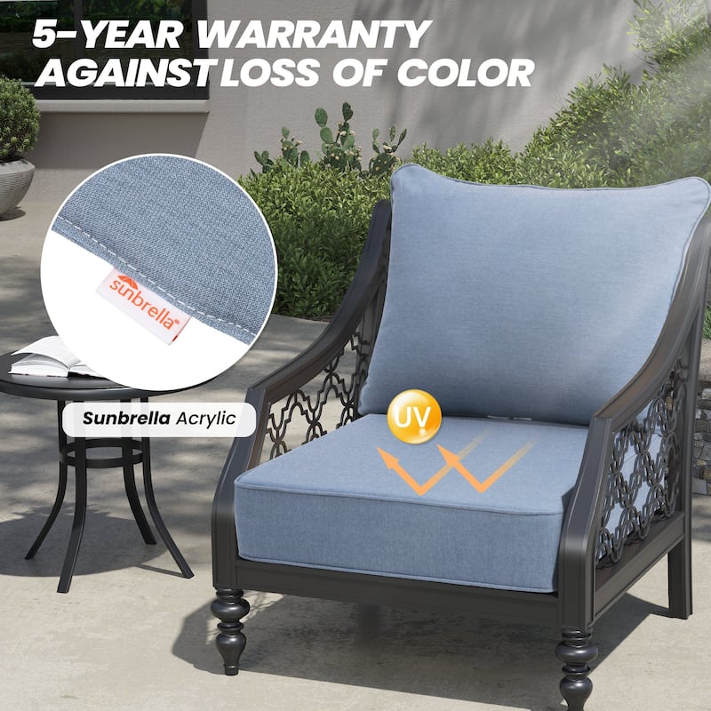 24"x 24" Outdoor Premium Deep Seat Sunbrella Cushion Set Chair Cushion