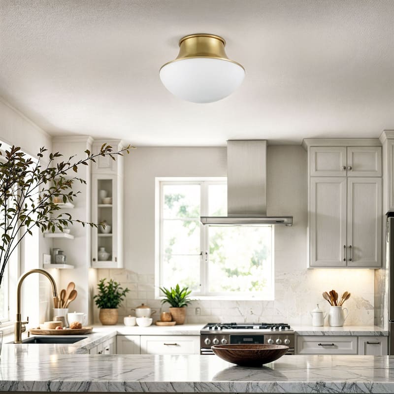 Kenroy Home Chelsea 1-Light Flush Mount - Brushed Gold