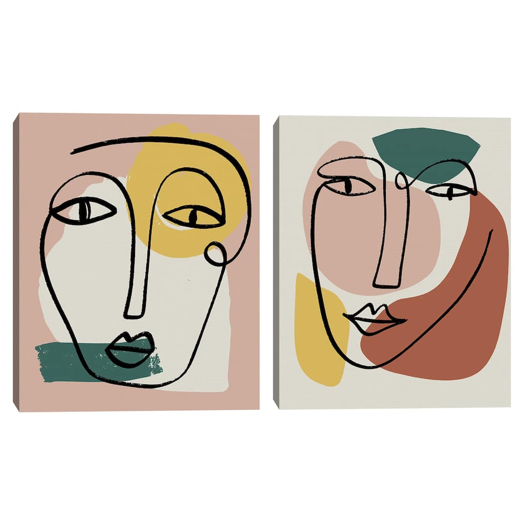 Newstalgia Face 1 & 2 by Nikki Chu Canvas Art Prints