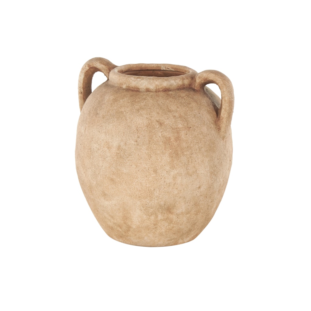 Ceramic Antique Style Textured Vase with Handles - Copper or White - Roche River Decor