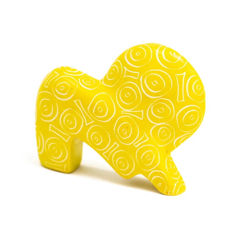 Small Soapstone Lion Figurine - Set of 3, Yellow
