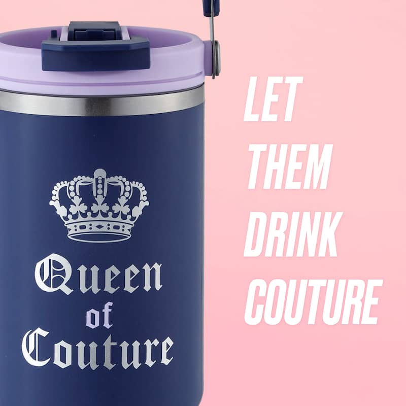 Juicy Couture Flip Fusion Hydration Stainless Steel Screw Top Tumbler with Flip Handle