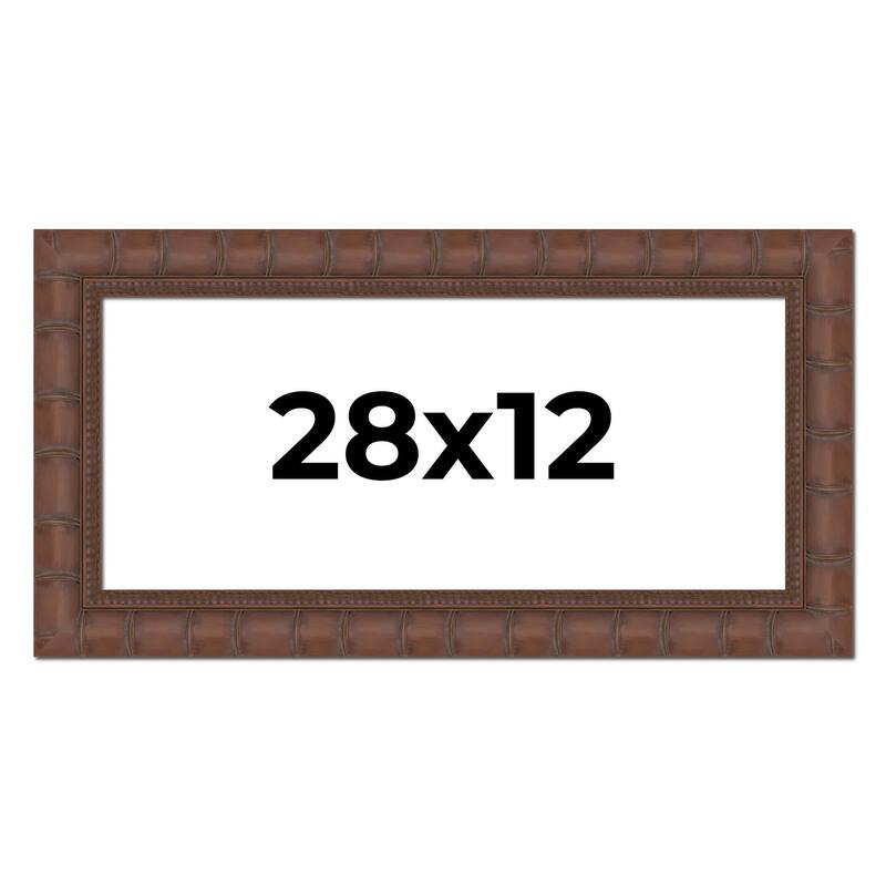 28x12 Frame Pewter Solid Wood Picture Frame Width 1.625 Inches | Interior Frame Depth 0.6875 Inches