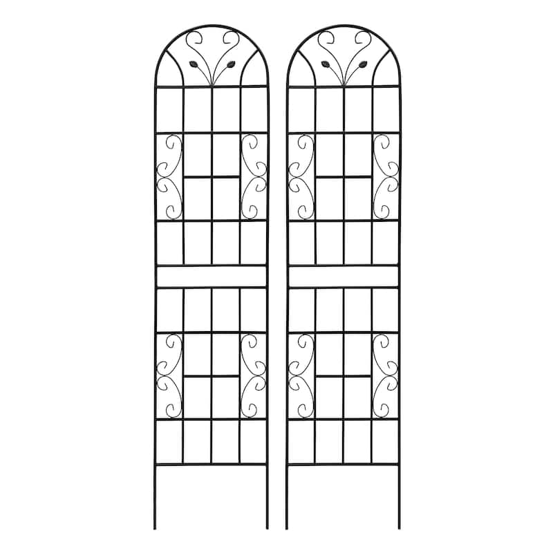 4 Pack Metal Garden Trellis Rustproof Trellis for Climbing Plants Outdoor Flower Support Black