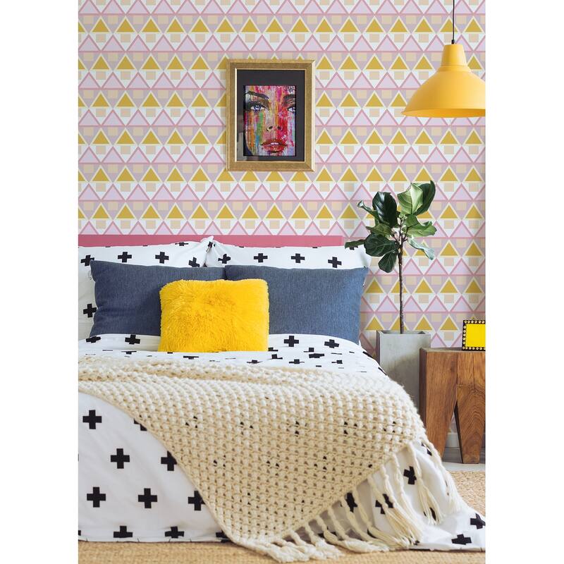 Aelfie Pink Madaket Geometric Peel & Stick Wallpaper