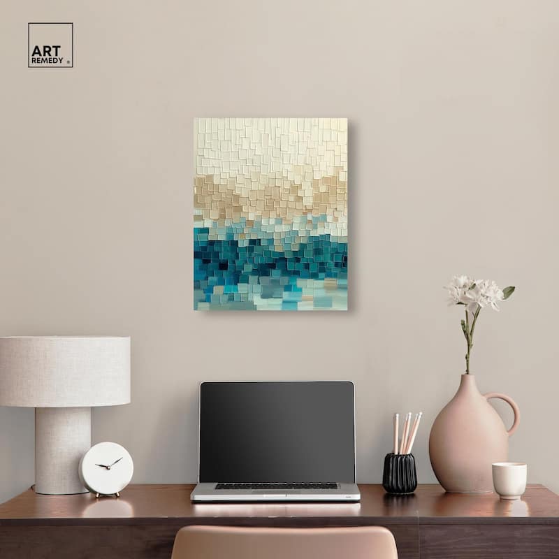 Pixelated Sea II Canvas by Art Remedy, Gallery Wrapped