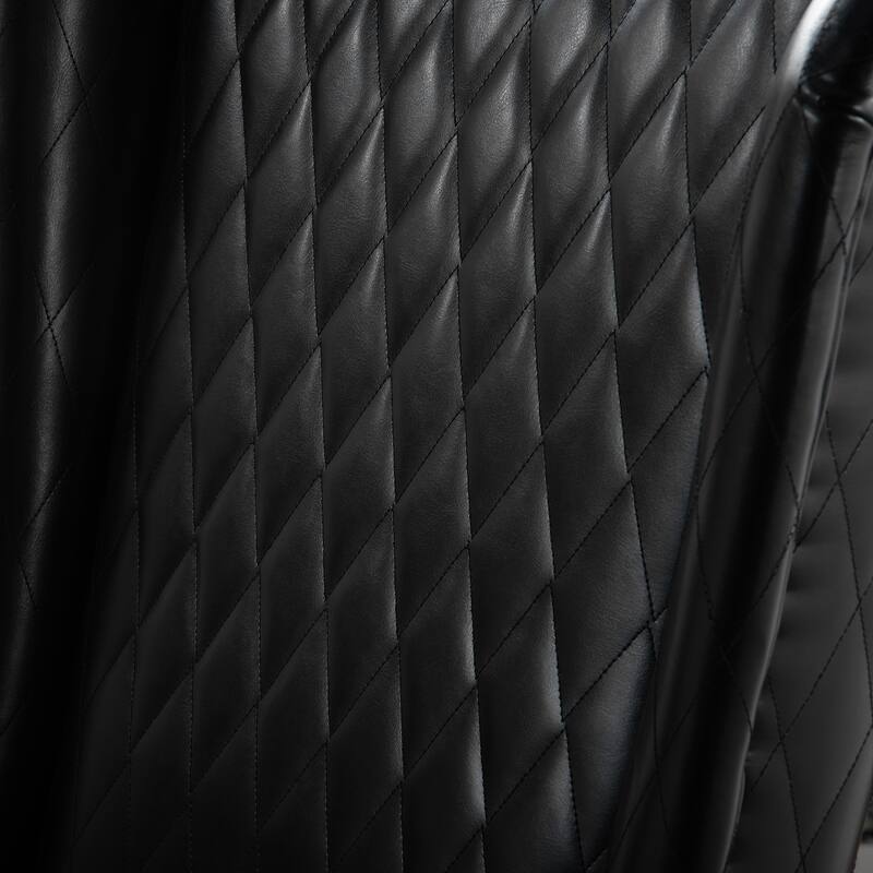 Faux Leather Wingback Chair with Wooden Legs and High Back Support