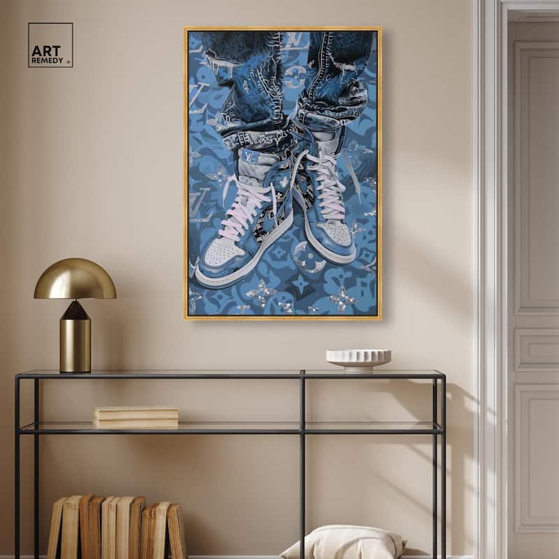 Blue Dreams Sneakers Canvas by Art Remedy