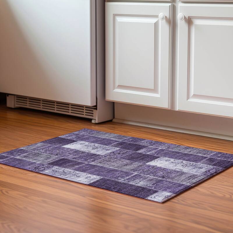 Premium Washable Super Soft Vintage Boho Mayfield Rug - Purple - 1' 8" x 2' 6" - Rectangle