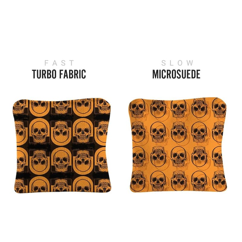 Skull Orange Dual Sided Cornhole Bags