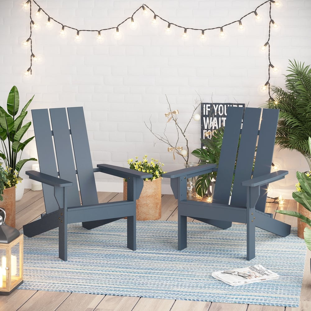 MAISON ARTS Set of 1/2/4 Grey Patio Adirondack Chair with Cup Holder