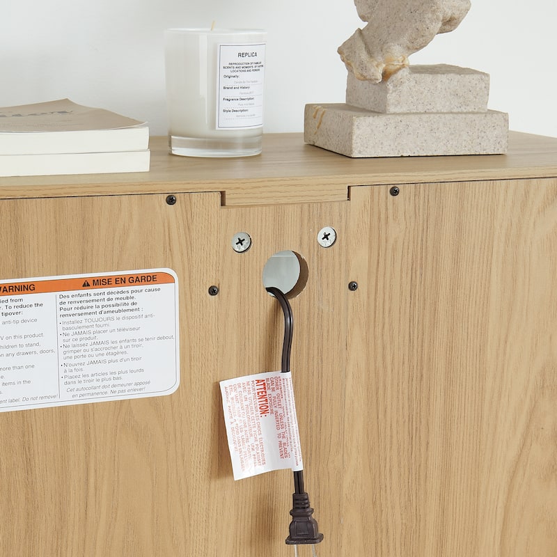 GDF Studio - Lighted Curio Cabinet with Adjustable Shelves and Built-In Drawer.