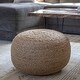 preview thumbnail 1 of 0, The Curated Nomad Molino Round Woven Pouf Natural Jute